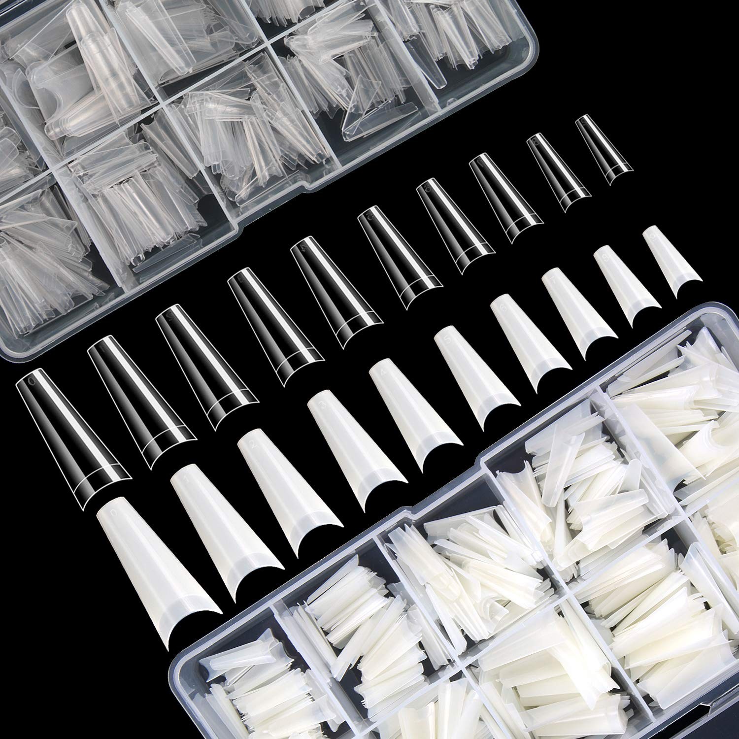 1000 PCS French Coffin Ballerina Nail Tips Acrylic Nails Artificial Half Fals…
