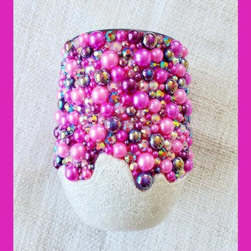 50g Mix Flatback Rhinestones Half Pearls for Crafts Mixed Size Rose Red Series