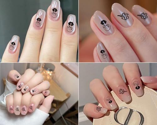 Middle Finger Nail Art Stickers 4 Sheets of Self-Adhesive Nail Decals 2