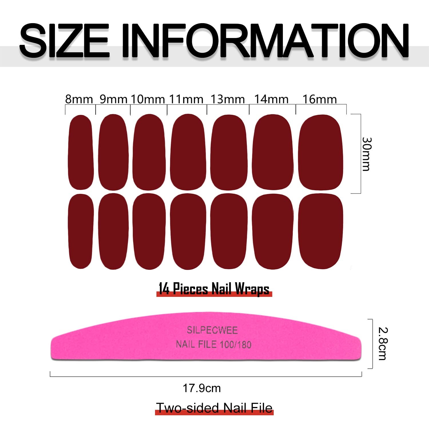 16 Sheets Nail Polish Stickers Full Nail Wraps Solid Color Self Adhesive Nail…