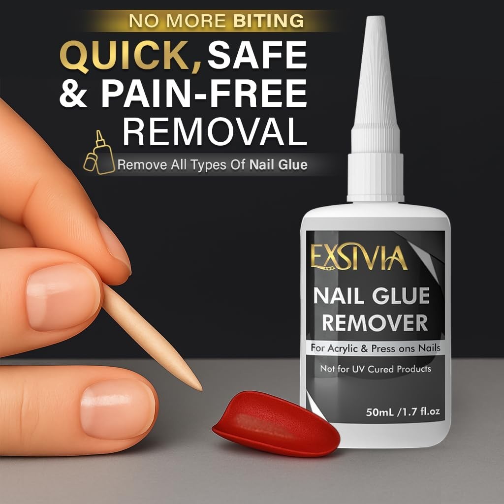 Nail Glue Remover for Press On & Glue On Nails 50mL Non-Acetone Gentle Low Od…