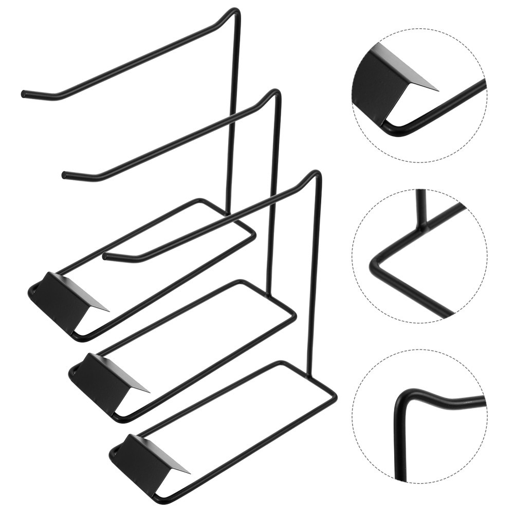 3Pcs Black Iron Nail Polish Display Rack for Manicure Storage and Presentation