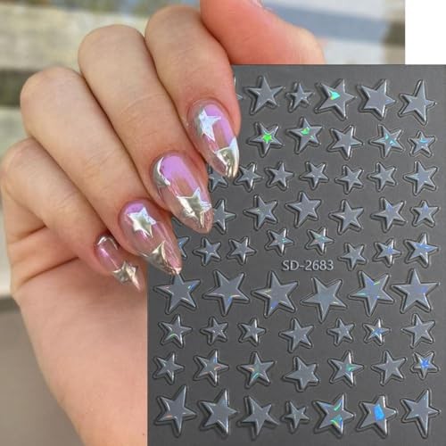 Independence Day Nail Art Stickers 3D Self Adhesive Star Stickers Style 7
