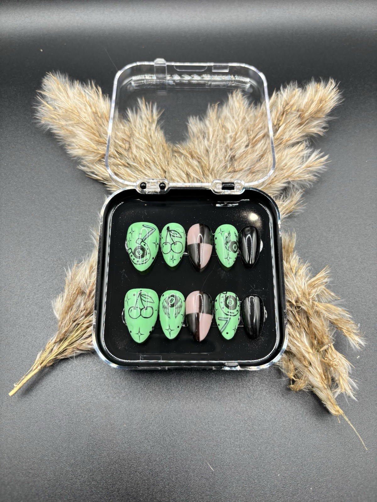 Neon Outlaw | Handmade Western Press-On Nails | Short Almond | Custom Sizing