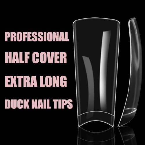 Duck Nails Tips 220Pcs XXL Duck Feet Style Nail XXL Duck Nails Half Cover, Box