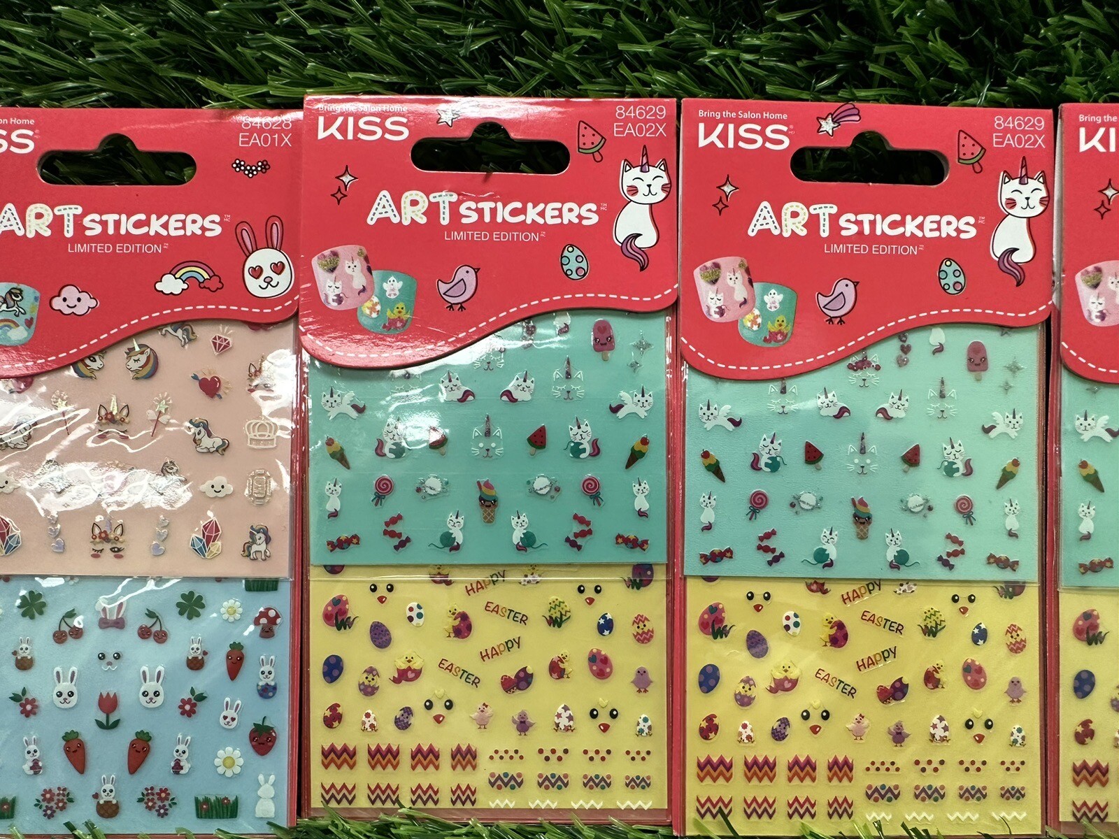 Mixed Kiss Art Nail Stickers 84629 & 84528 Easter Limited Edition W Kitten ~ 5