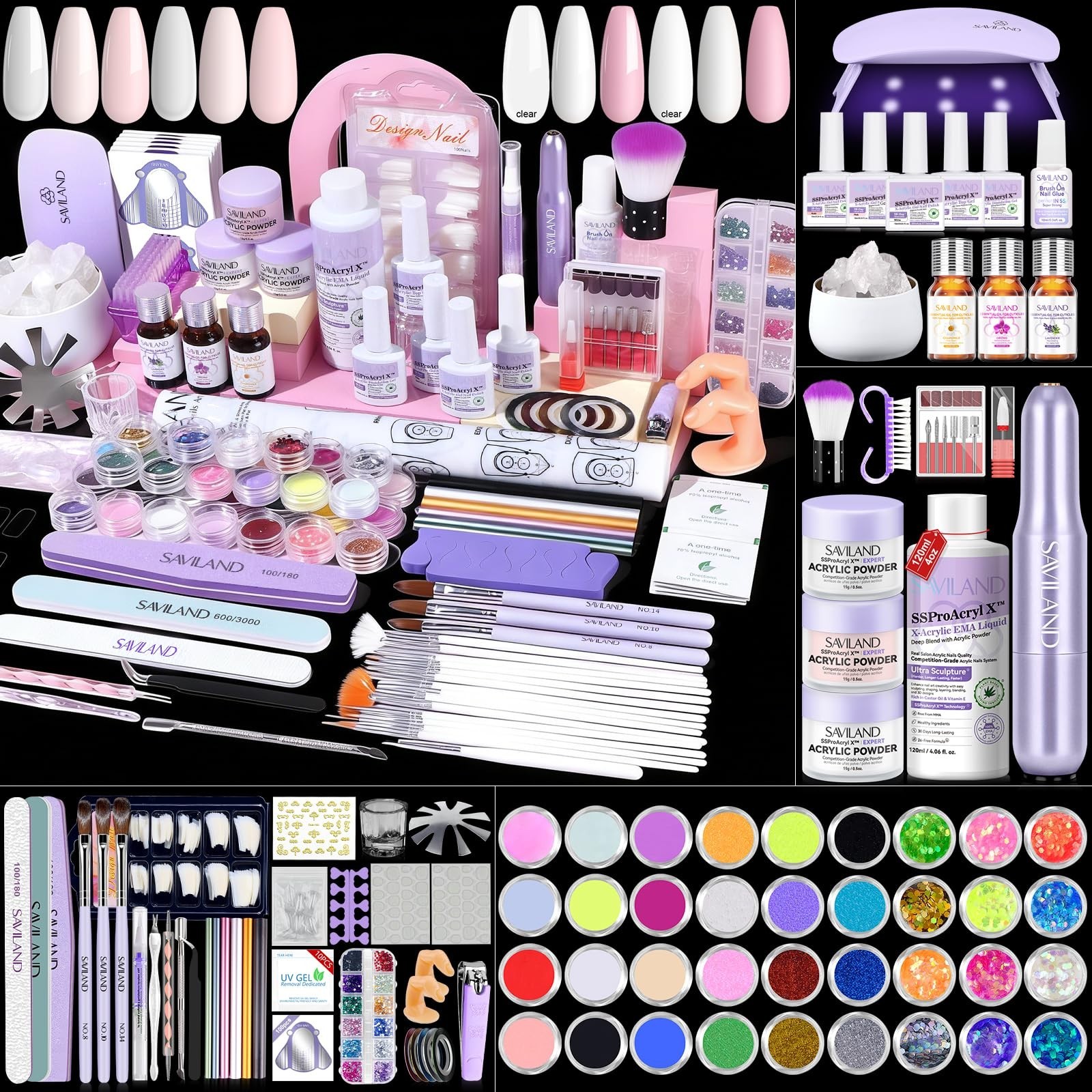Acrylic Nail Kit for Beginners – Complete Set with Nail Art Brush, Drill & Dryer