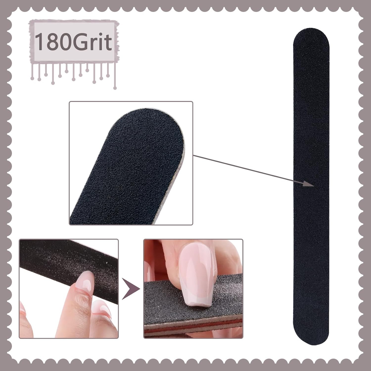 Profal Emery Boards – 100/180 Grit Nail File Pa for Acrylic and