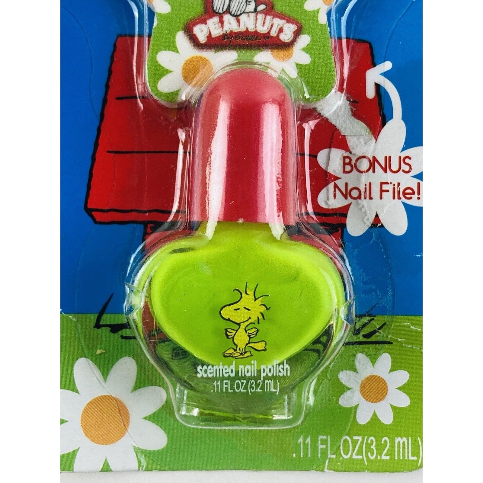 Peanuts Woodstock Apple Flavored Nail Polish NOS Snoopy w/ Nail file Green Peace