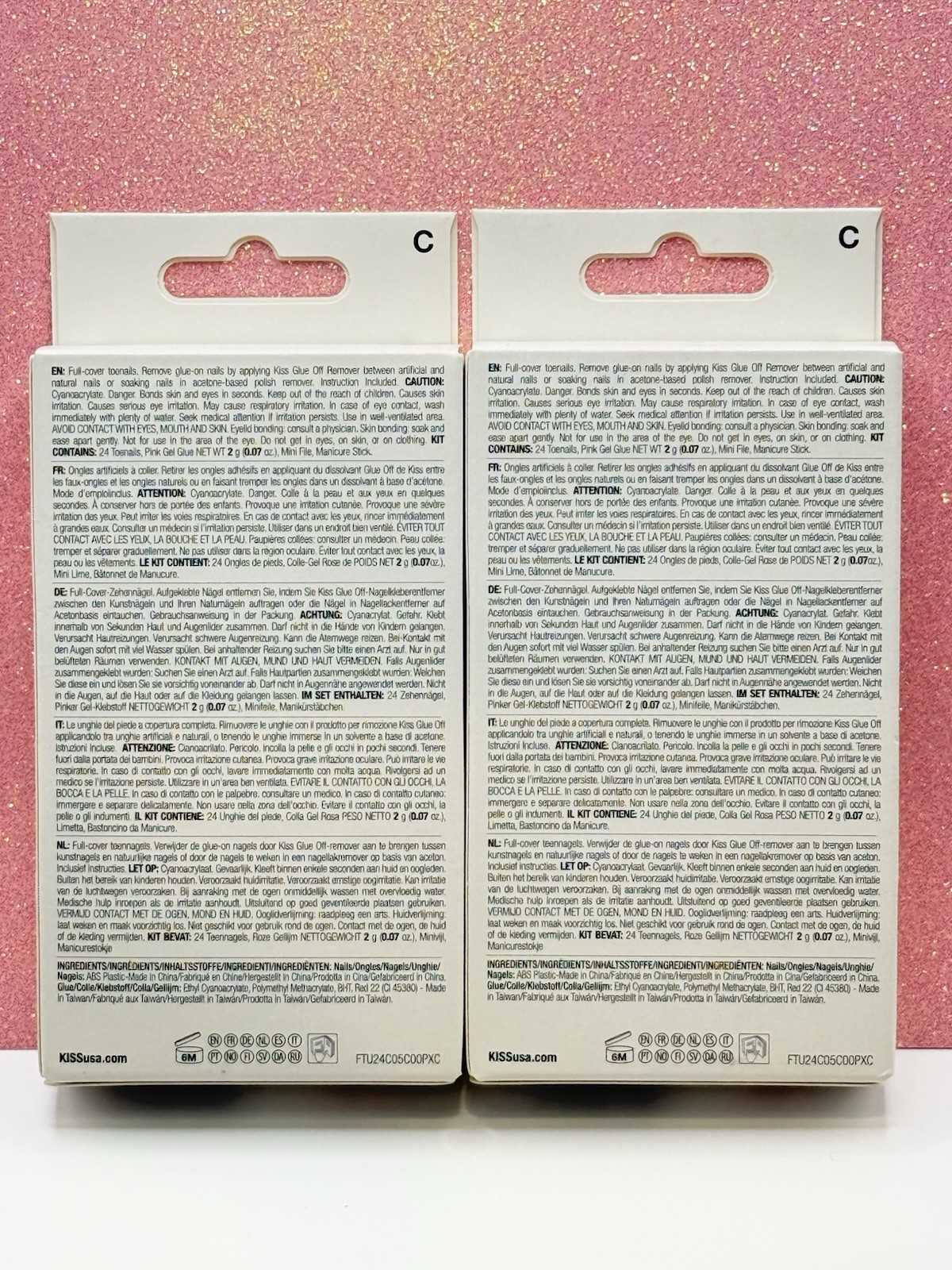 Kiss Gel Fantasy Press-On Toenails Pedicure Rainbow Love Pride 90560 Lot Of 2