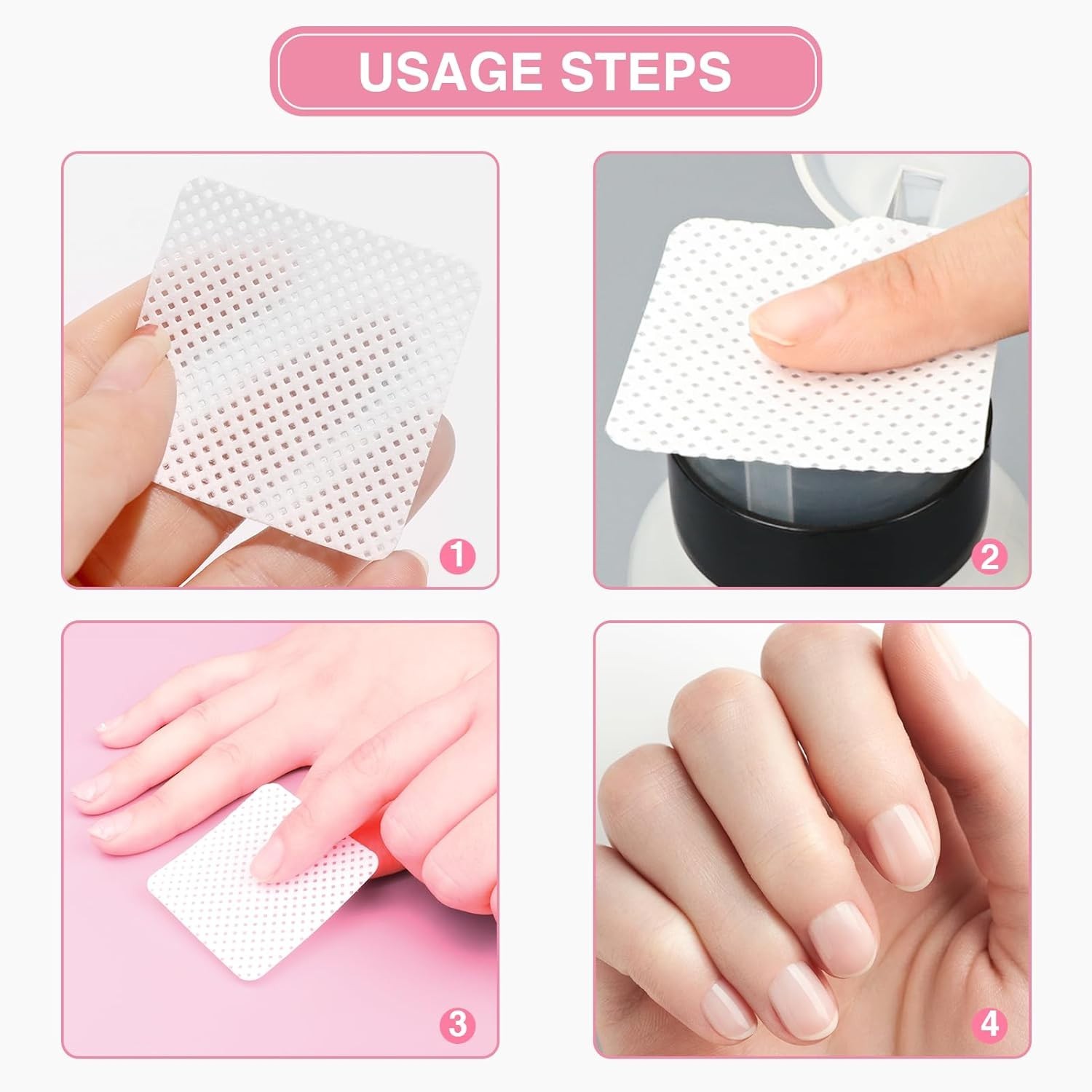 Professional Nail Wipes, 600 Pack Lint Free Pads for Gel and Acrylic Cleaning