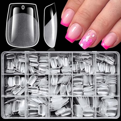 360pc Extra Short Coffin Nail Tips Clear Fake Nails XS Short Coffin XS Coffin