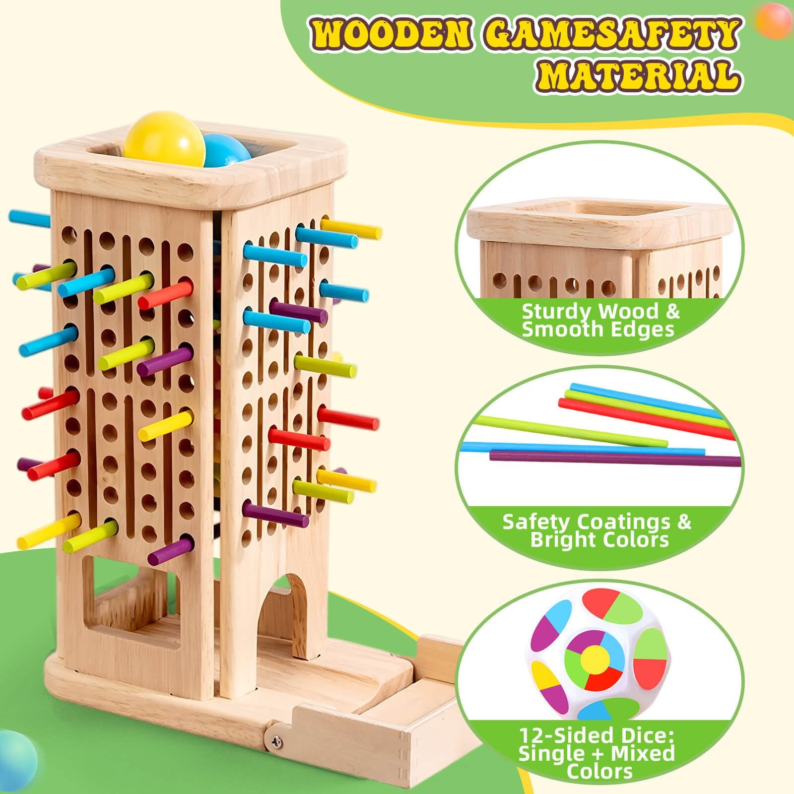 Britik Montessori Wooden Board Games for Kids 3-8 Years: Medium, Multicolored