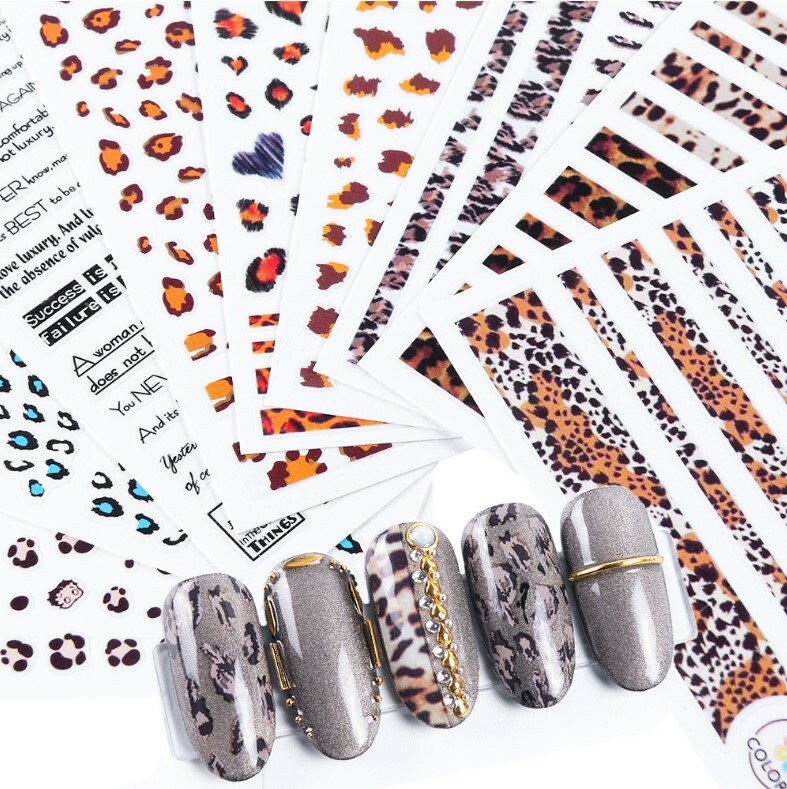 3D Animal Print Cheetah Leopard Nail Stickers Nail art designs Decors NS5