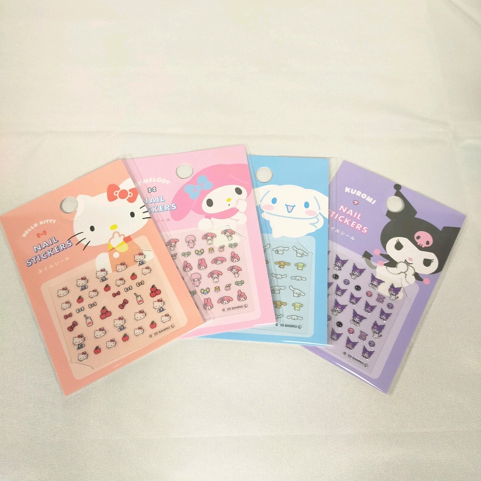 Sanrio Nail Sticker Set 4pcs Hello Kitty Kuromi My Melody Japan