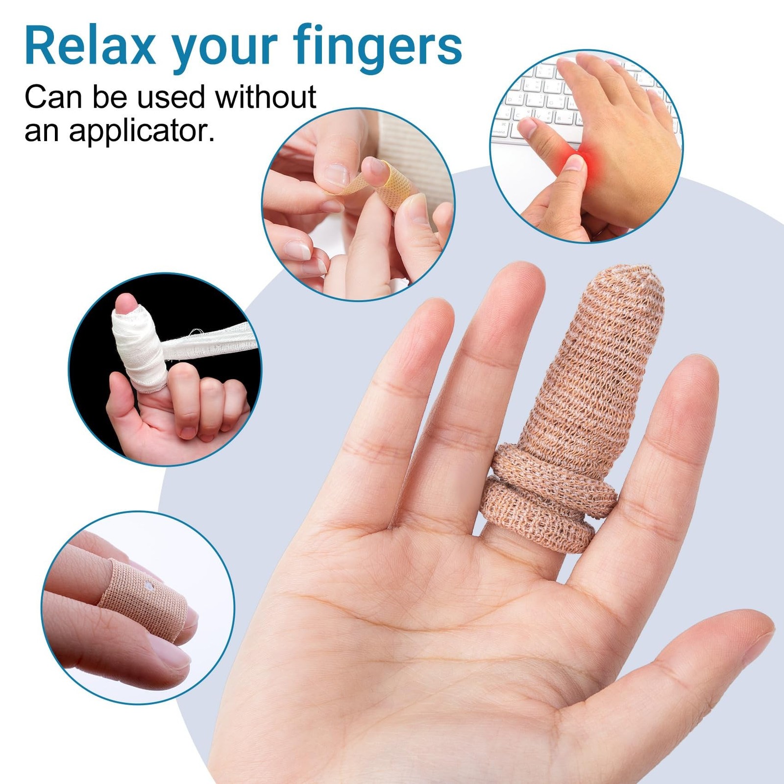 15PCS Fingertip Bandages, Cotton Finger Cots, Elastic Finger Gloves, Thumb Pr…