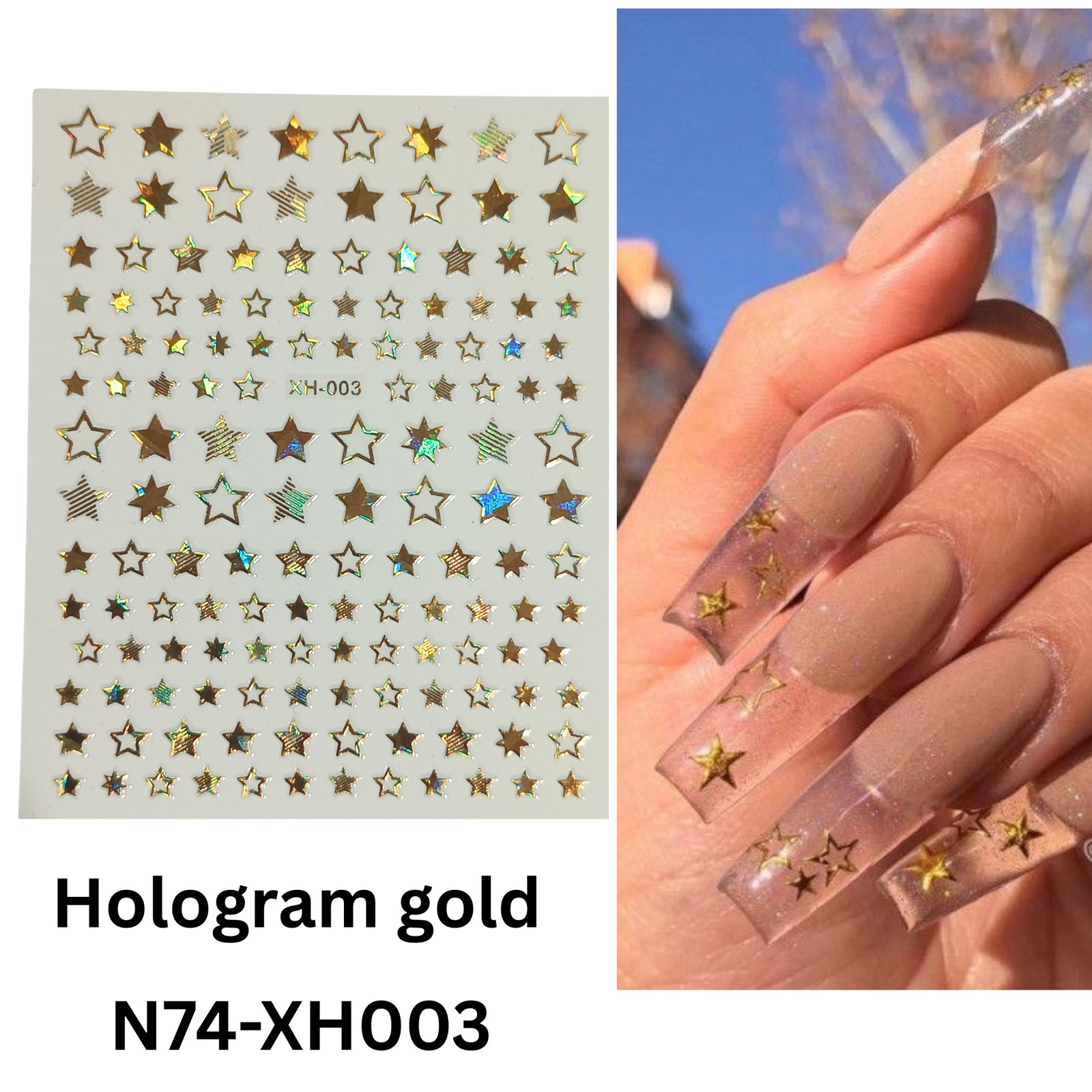 Star Nail Stickers, Nail Star Stickers For Nail Art, 3D Nail Art Star Decals, Sm