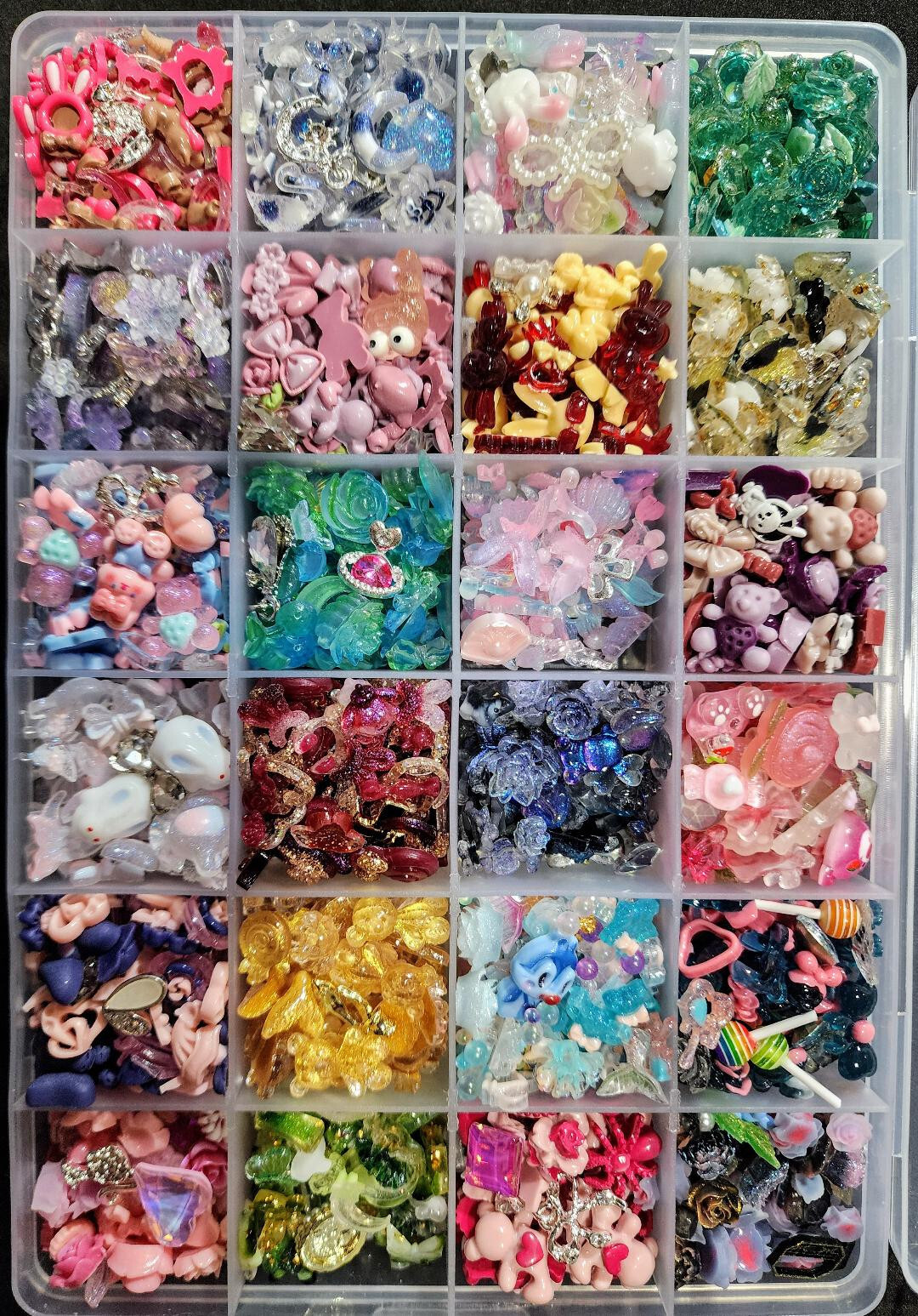 1200 Pieces Minimum Large Box DIY &NAIL ART CHARMS GLOWS~Nails~Craft• DIY•RESIN