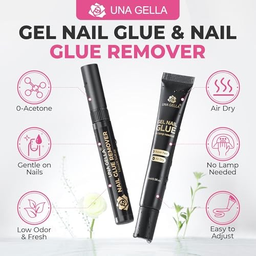 15ml Quick Drying Semi Solid Nail Glue Gel with 10ml Remover for Press On