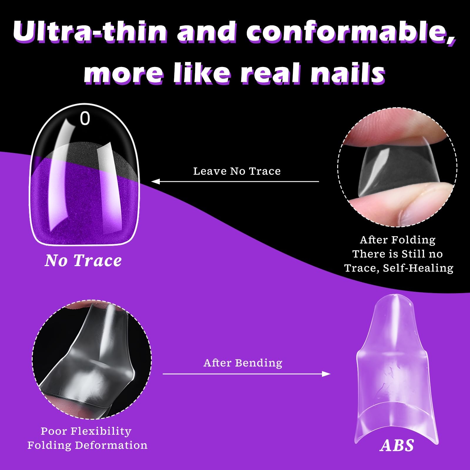 360pc Extra Short Oval Nail Tips Clear Fake Nails XS Round Almond Gel Nail Ti…