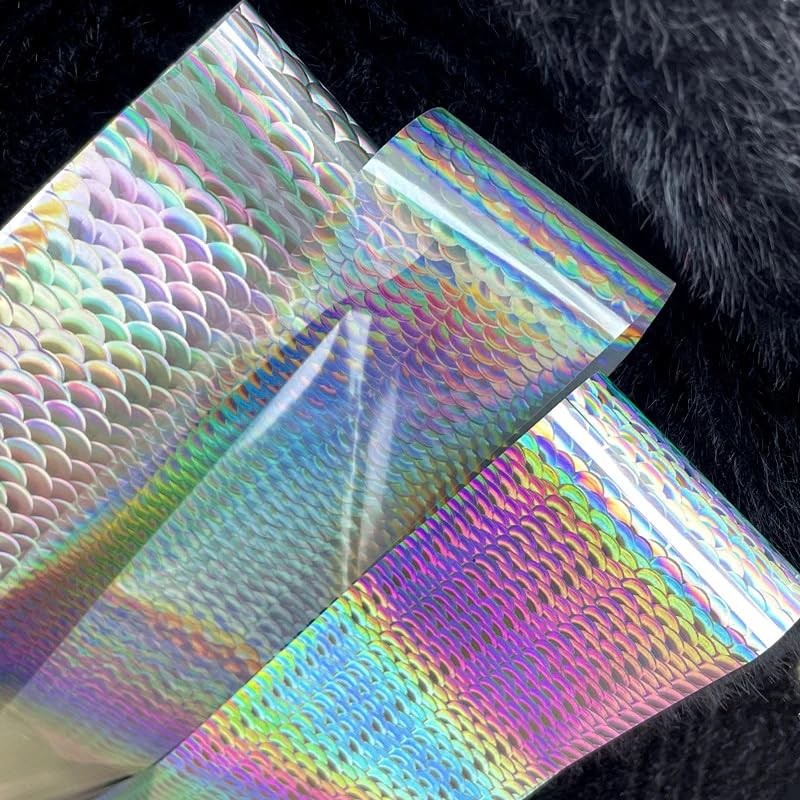 4 Boxes Aurora Nail Foil Clear Laser Snake Print Heart Nail Laser Style