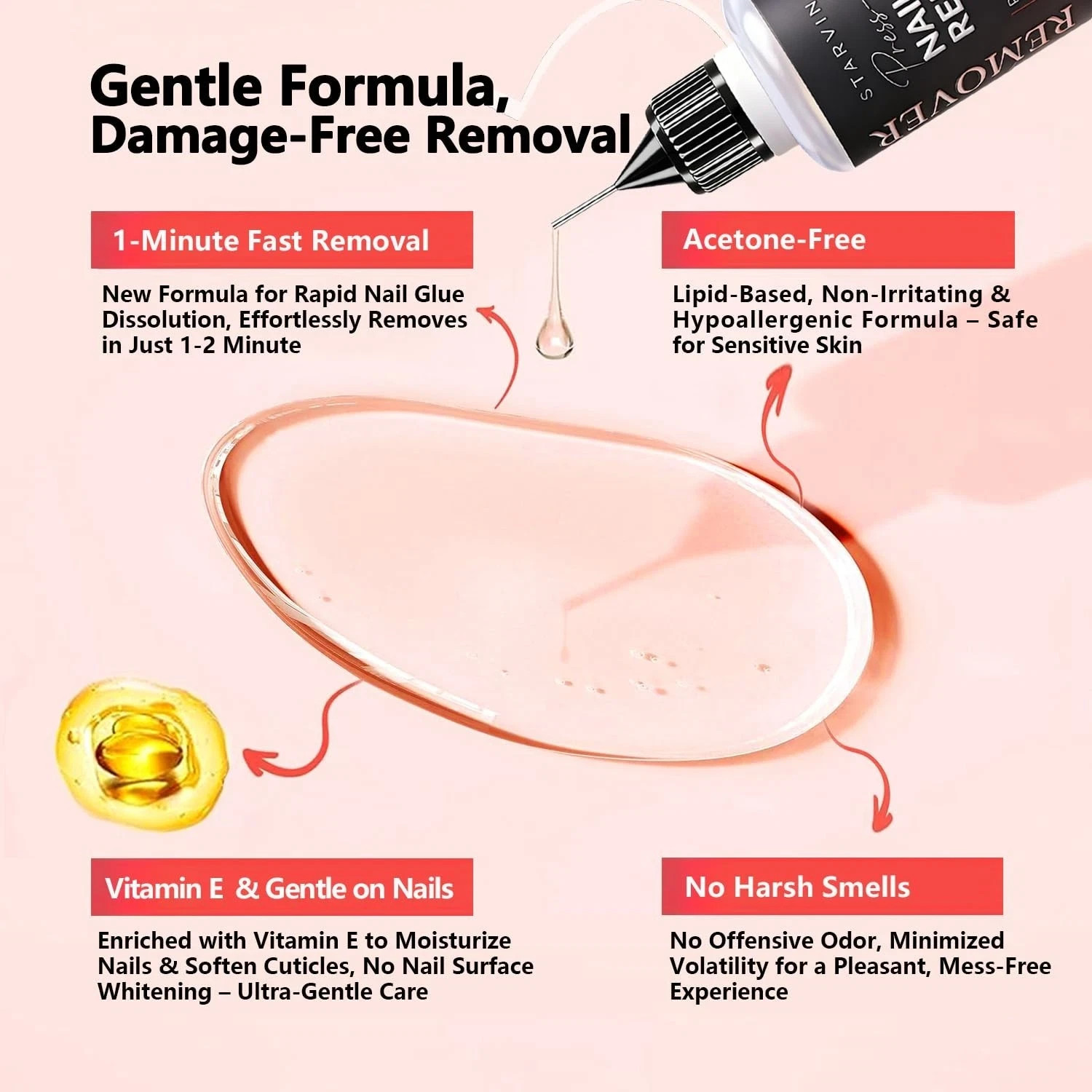 30Ml Pinpoint Nail Glue Remover for Press on Nails – Odorless Non-Acetone Easy R