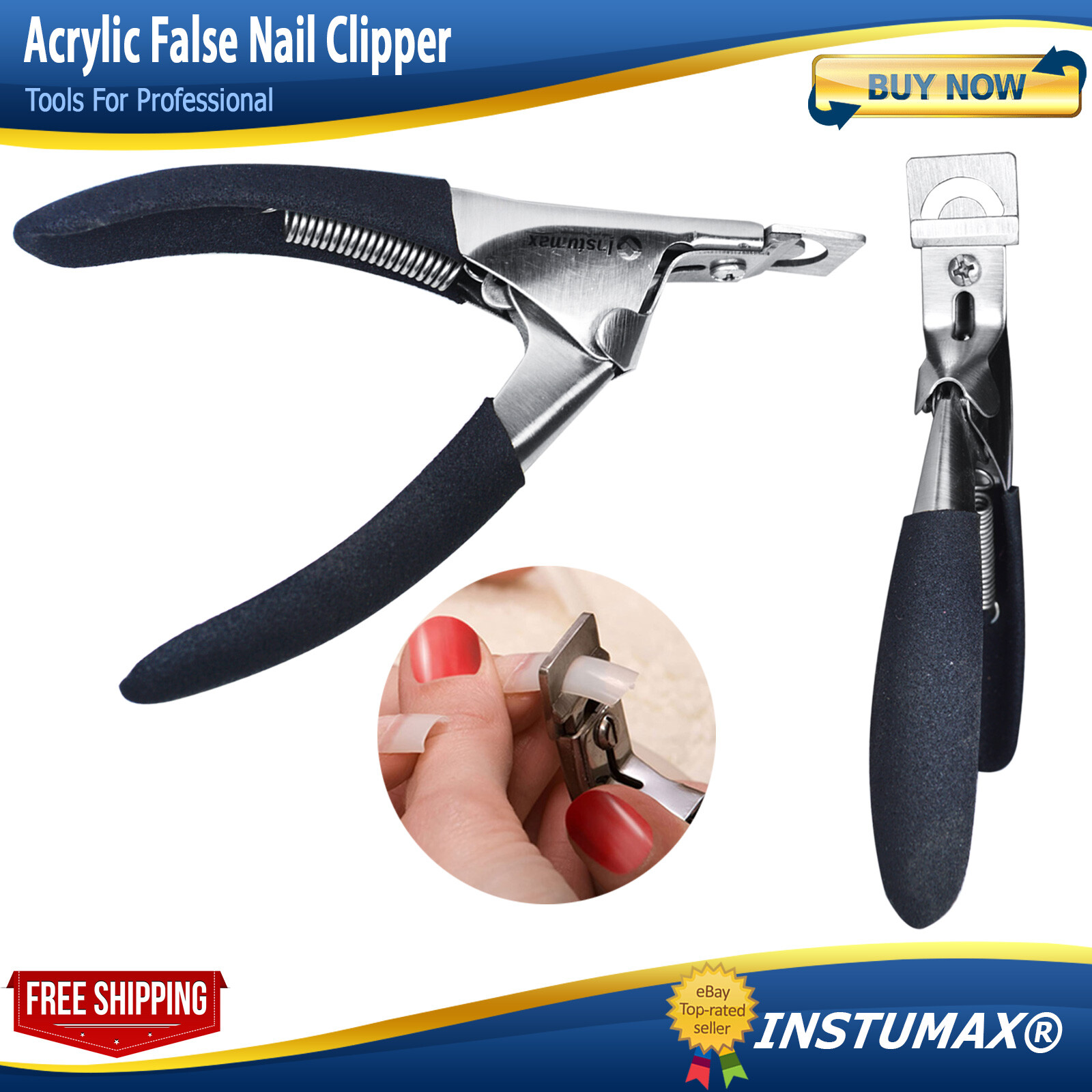 MANICURE TIPS CUTTER ACRYLIC NAIL SCISSORS FALSE NAIL CLIPPER U EDGE USA SELLER