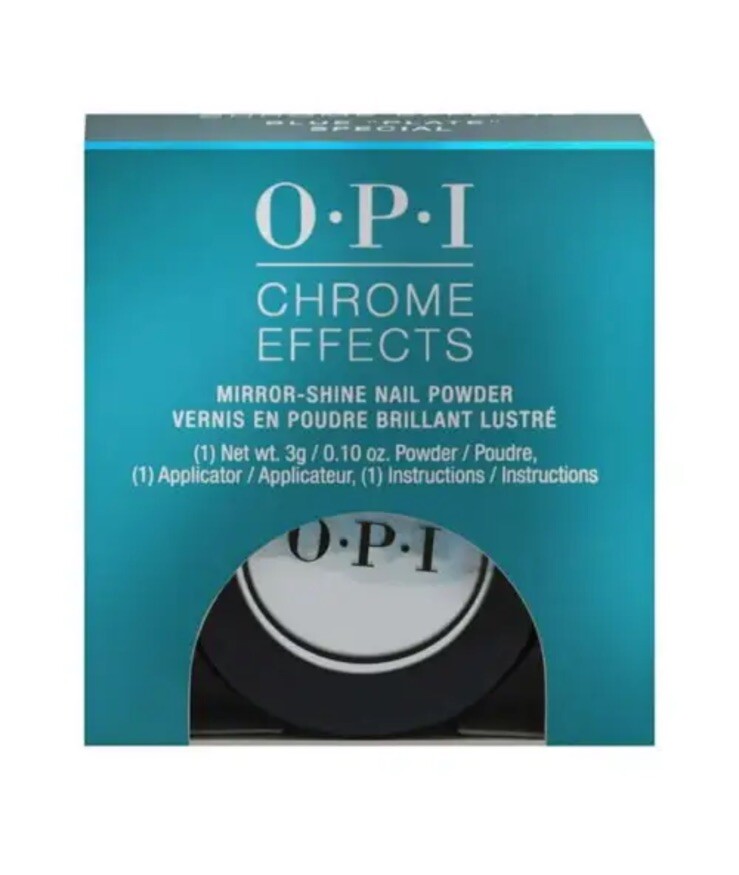 2 OPI Chrome Effects Mirror Shine Nail Powder CP004 – Blue Plate Special 0.1 oz