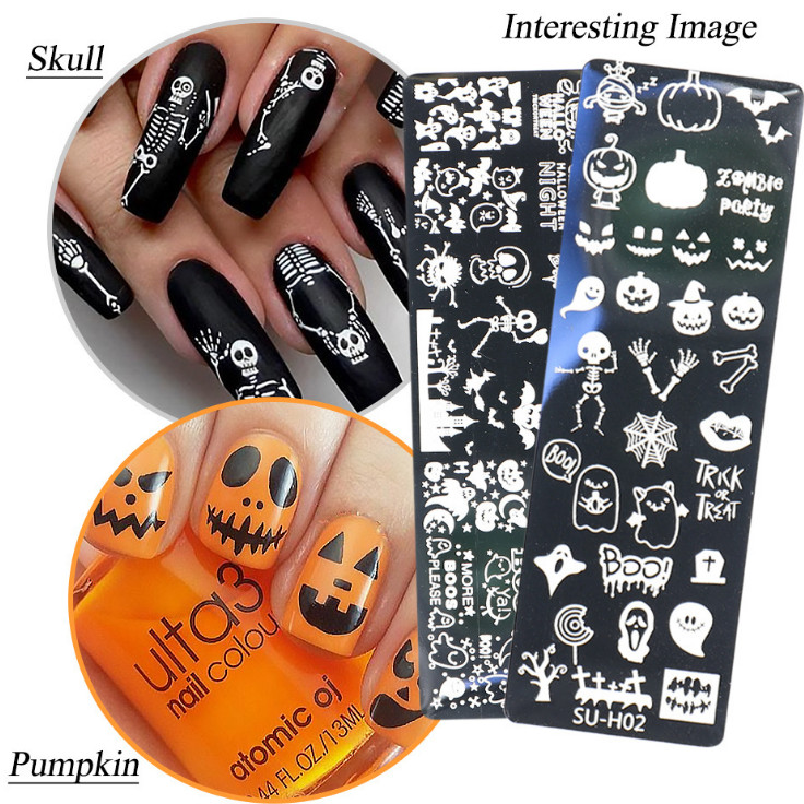PICT YOU Halloween Xmas Stamping Plates Nail Art Stamp Templates Stainless Steel