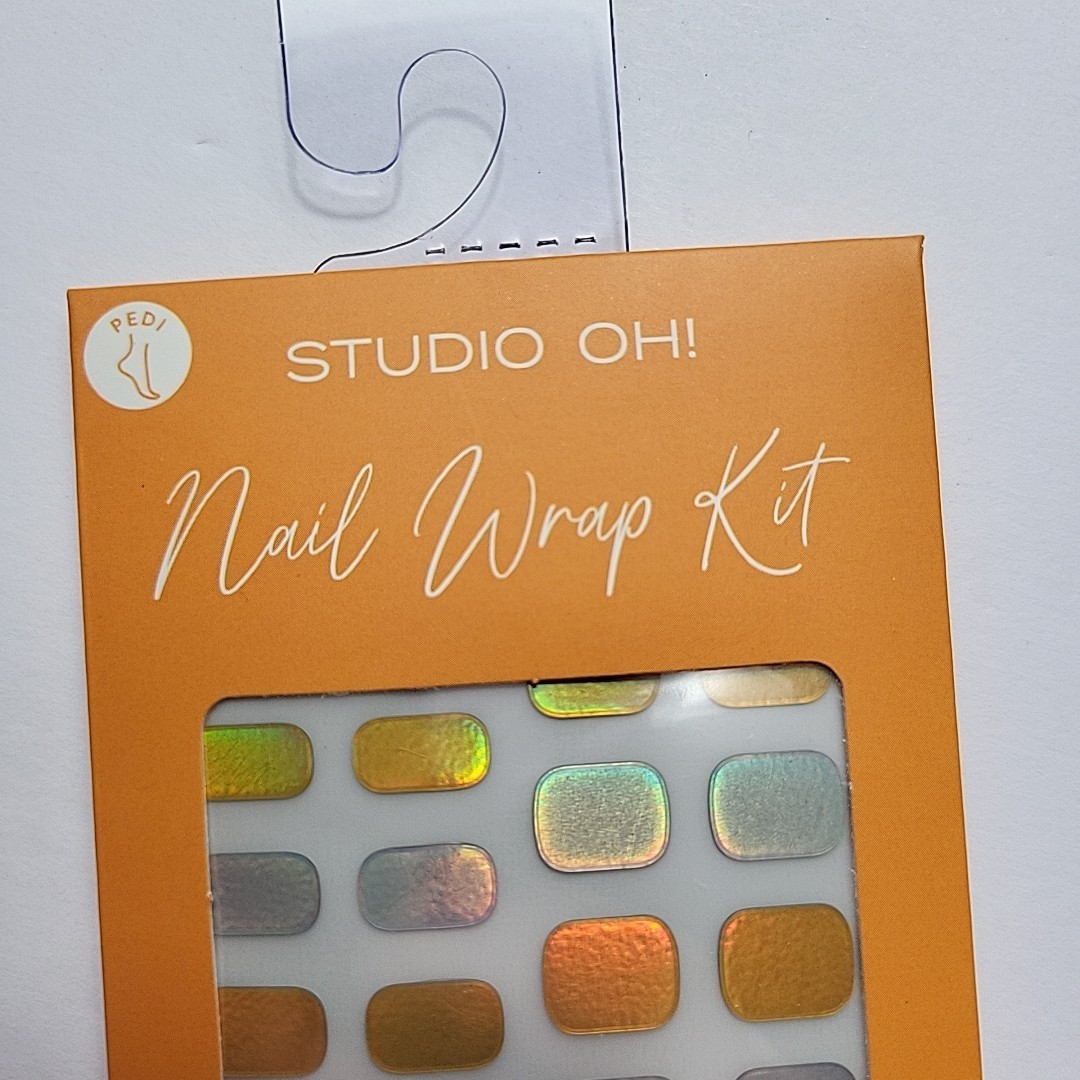 Studio Oh! Nail Wrap Kit 34 Toe Nail Wraps Nail File Alcohol Pad Cuticle Stick