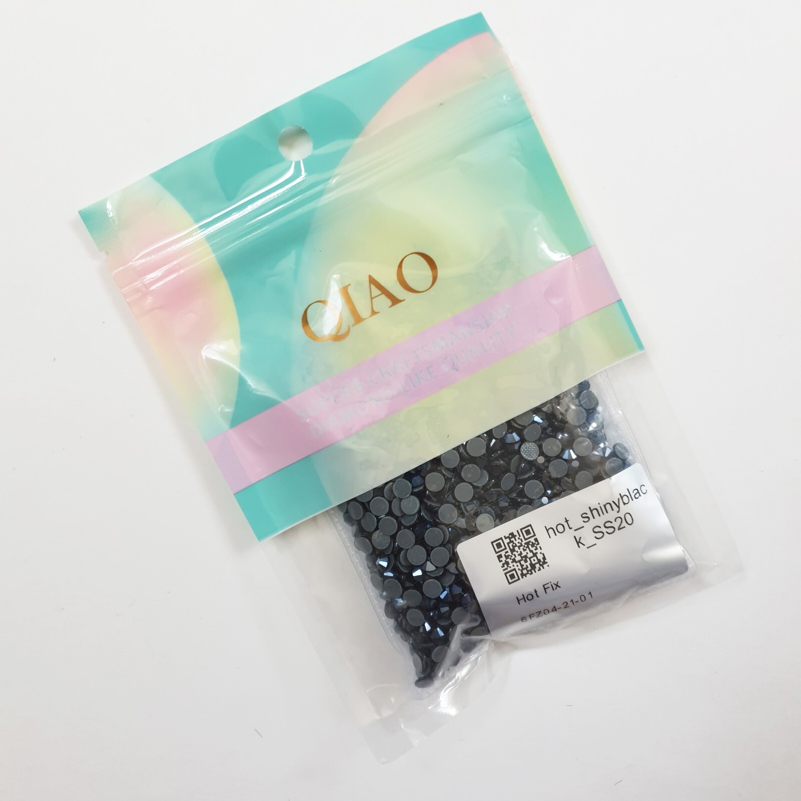 Flat Back Shiny Black Crystal Glass Rhinestone Hot Fix SS20 1440 PCS Nail Art