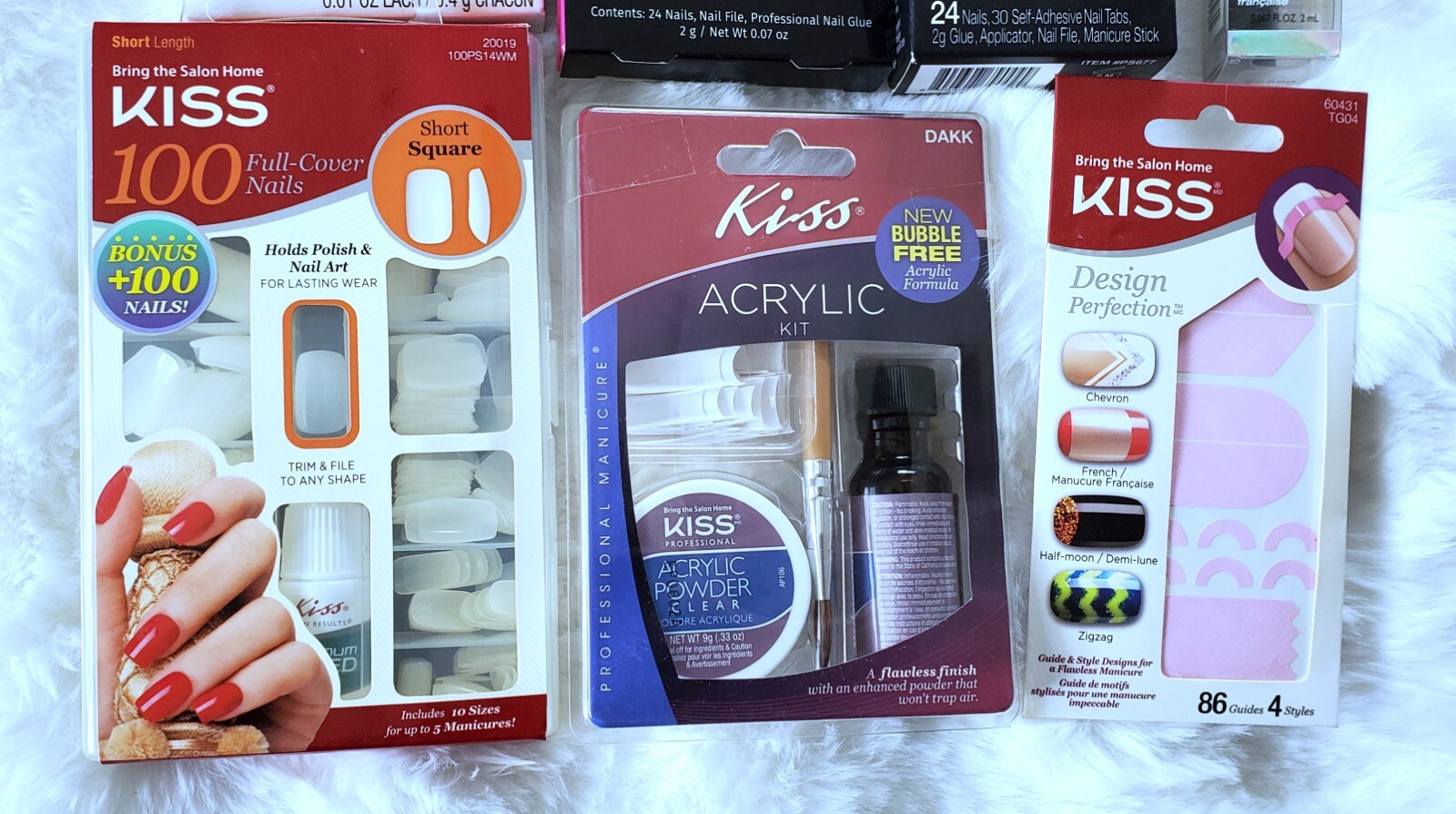 Kiss Acrylic Kit Full Cover Nails Sally Hansen Nailene Salon Perfect & More 10pc