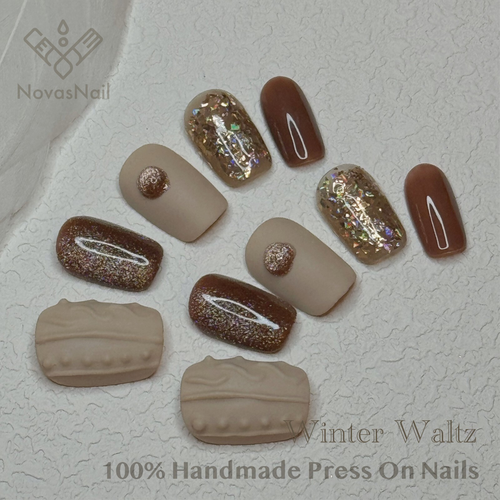 Matte Press-On Nails | Duan Fang Square Shape | Handmade Elegant Set