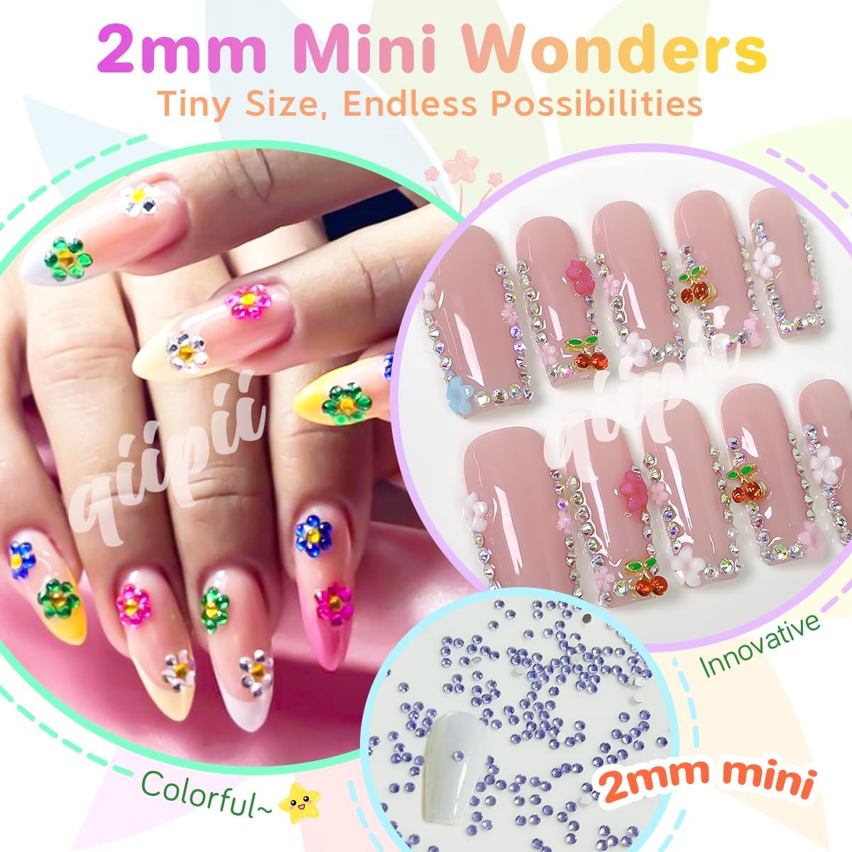 36 Color 2mm Small Crystal Resin Rhinestones for Bedazzling Crafting SS6 Tiny…