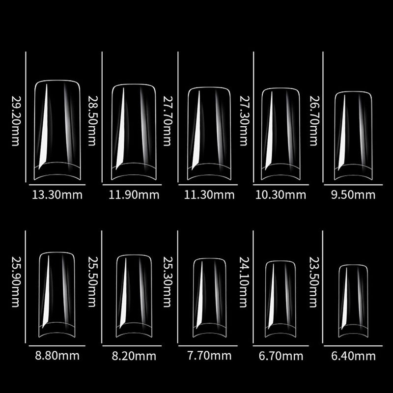 100pcs Clear Square Shape Acrylic Nail Art Tips Half Cover French Finger Tips