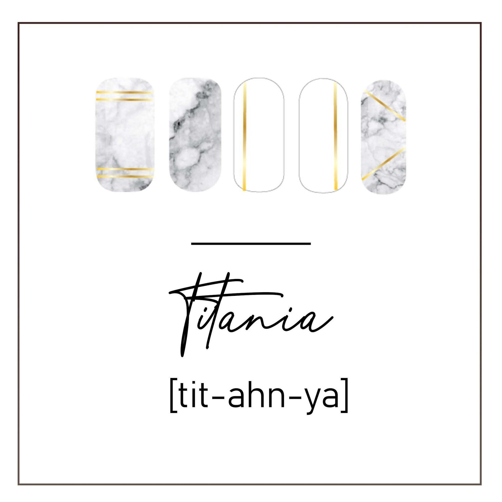 Siara Martin Beauty Elite UV Gel Nail Wraps Titania White Marble Gold Metallic