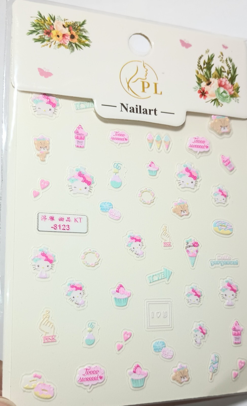 5D Embossed Art Nails Face Phone Stickers Women Girls Nail Art Decoration DIY