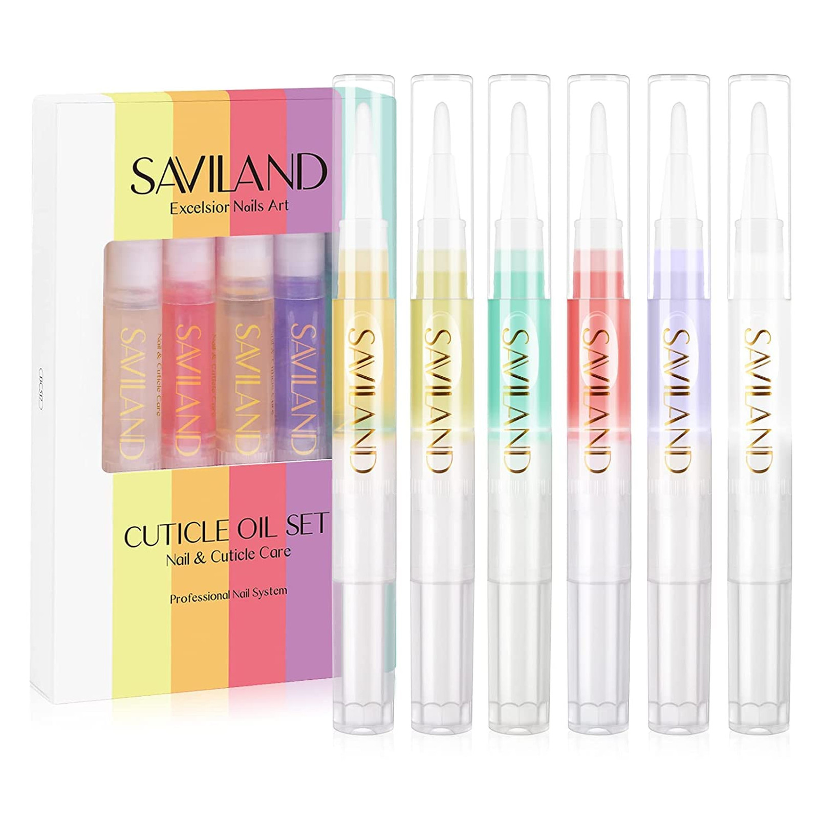 Cuticle Oil Pen 6 Pack Natural Vitamin E Nail Cuticle Softener Repair