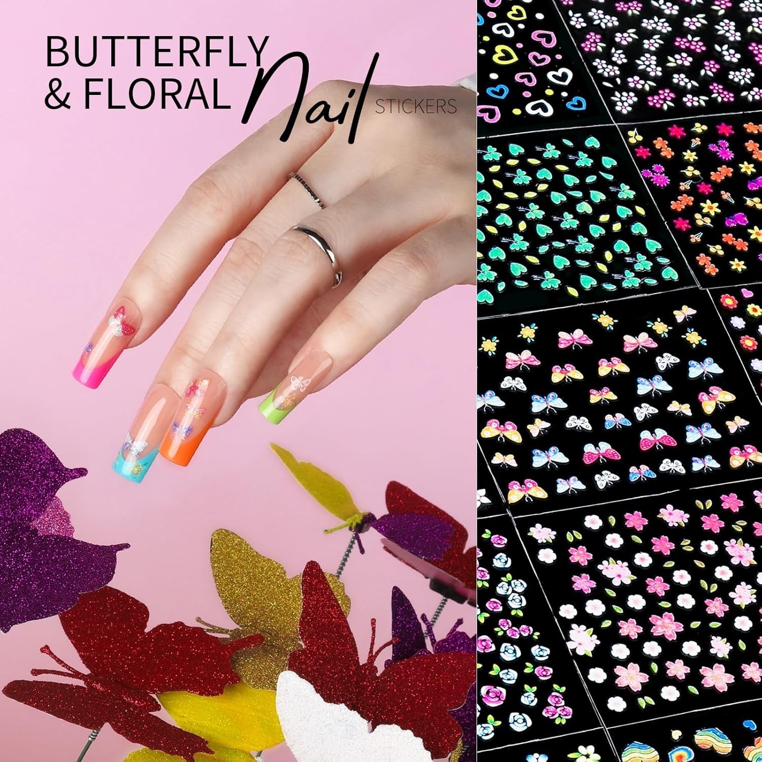 30pcs Wearable Fake Nail Colorful Designs Press On Long Cover Coffin False Nails