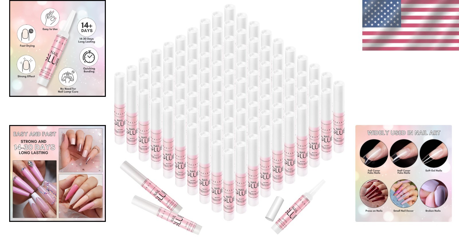 Professional Nail Glue: 100PCS Bulk Pack for Salon Manicure