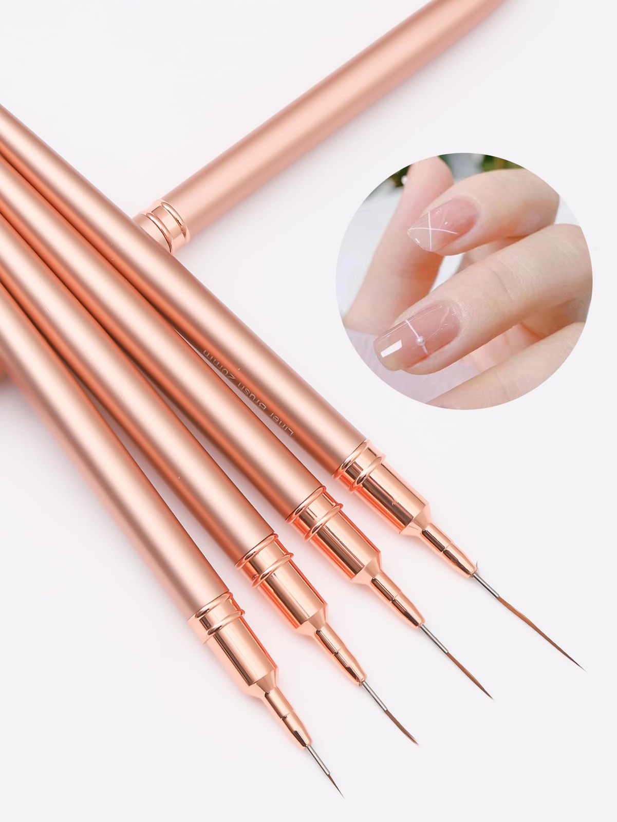 5 Pcs Nail Art Brushes Nail Art Liner Brushes Painting Art Drawing Tool