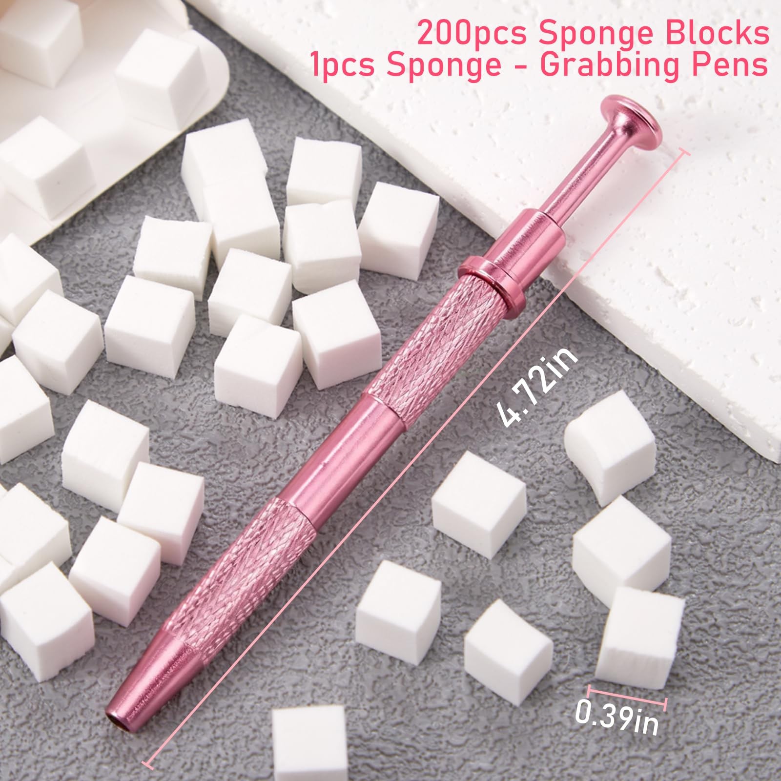 DANNEASY 200PCS Nail Sponges for Ombre Art with 1 Grab Pen, White…