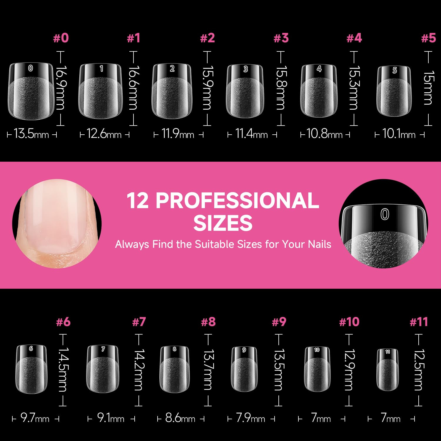 Extra Short Square Nail Tips, 312Pcs XS Square Gel Nail Tips, Soft Gel