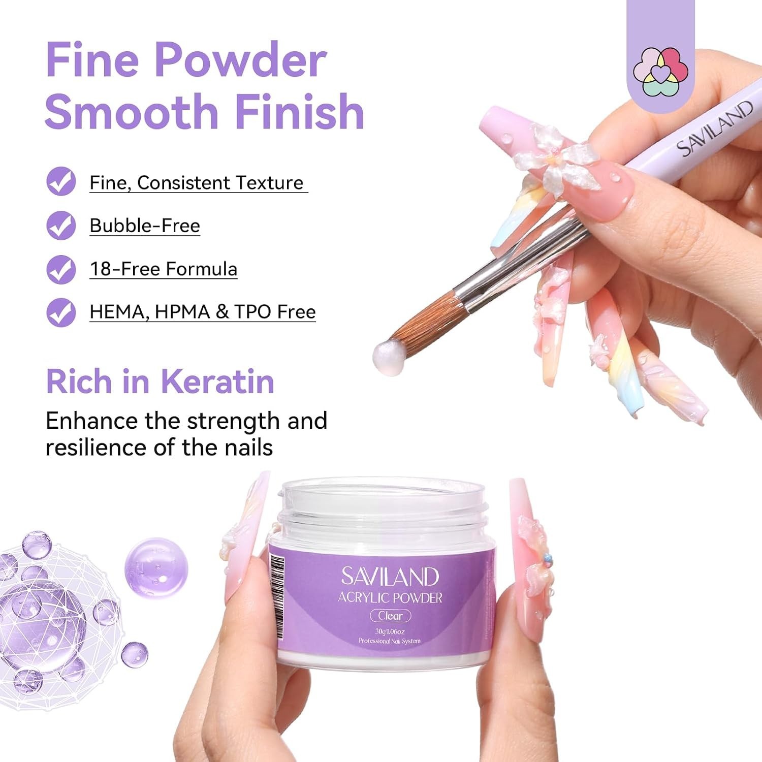 DIY Acrylic Nail Art Kit: 30g Clear Powder & 60ml Monomer, Salon-Quality Results