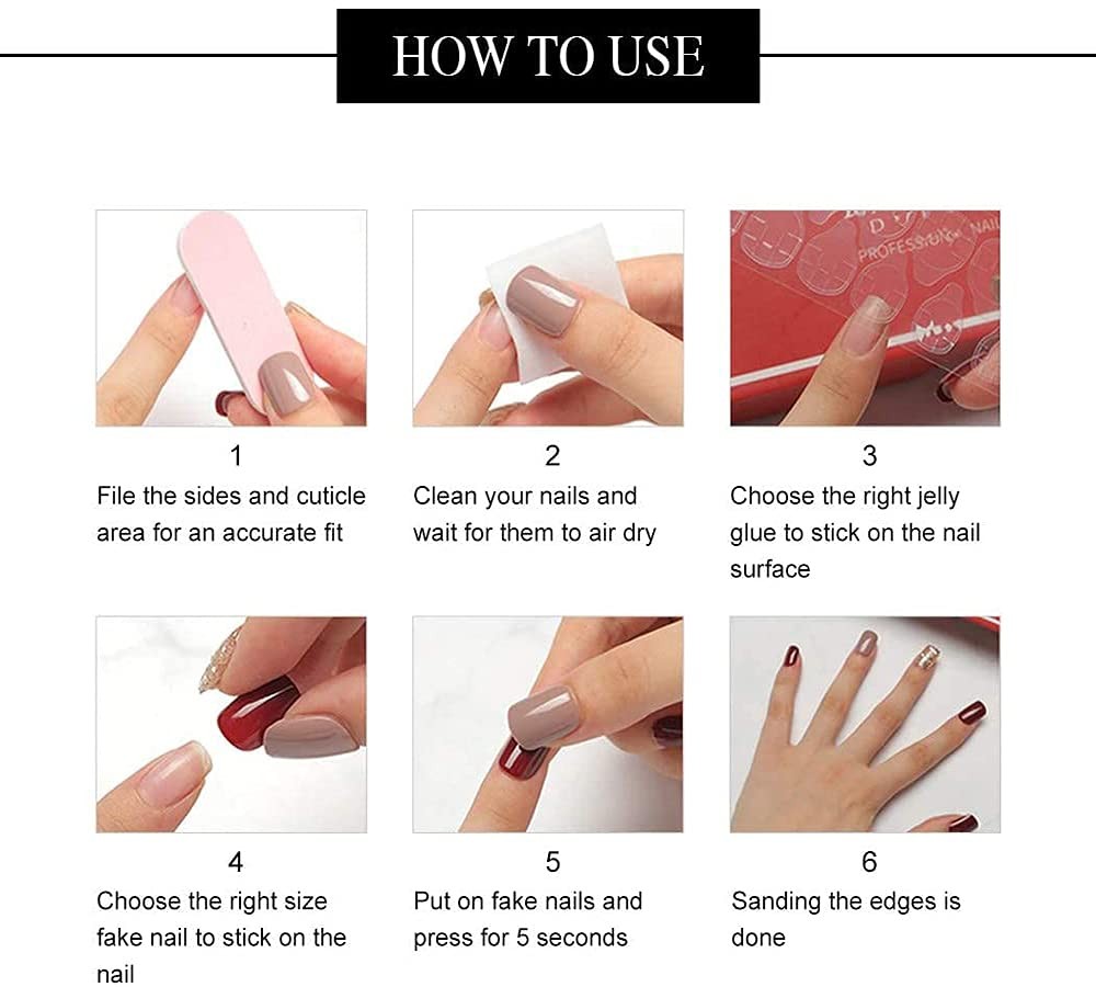 Extra Long Coffin Press on Nails – Coffin Blue Fake Nails Full Cover Ballerin…