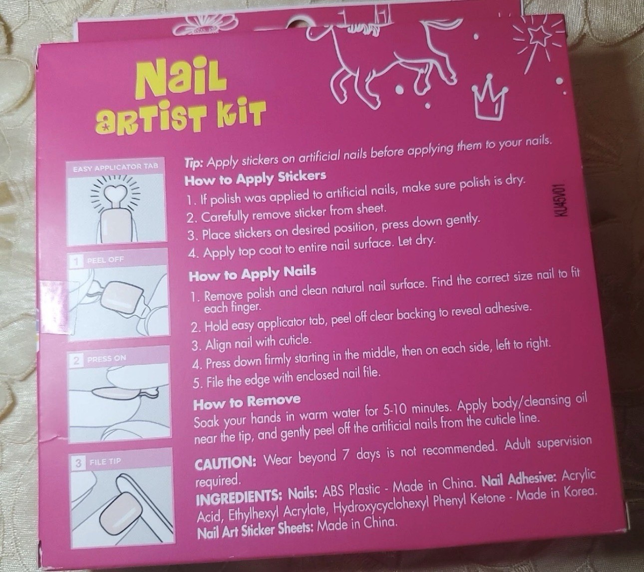 KISS-IMPRESS-MINI-PRESS-ON MANICURE-NAIL ARTIST KIT-KIDS-3D UNICORN ACCENTS-NIB!