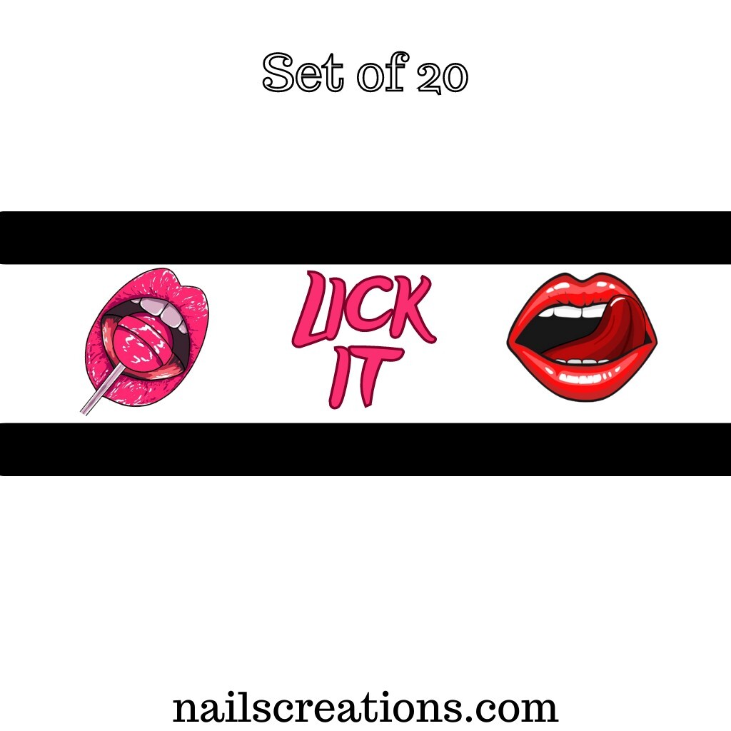 Lick It Sucker Candy Lollipop Waterslide Nail Art Stickers Decals Set of 20