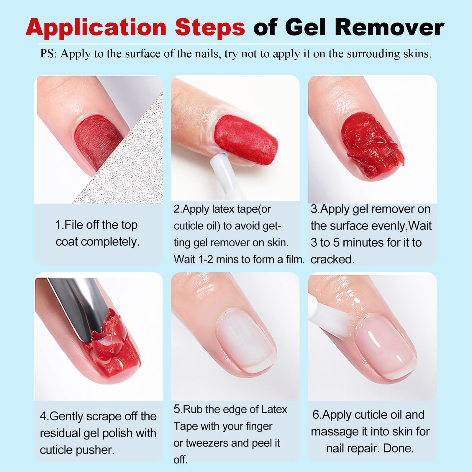Gel Polish 0.26 Fl Oz (Pack of 2), Remover & Cuticle Oil & Manicure Tools