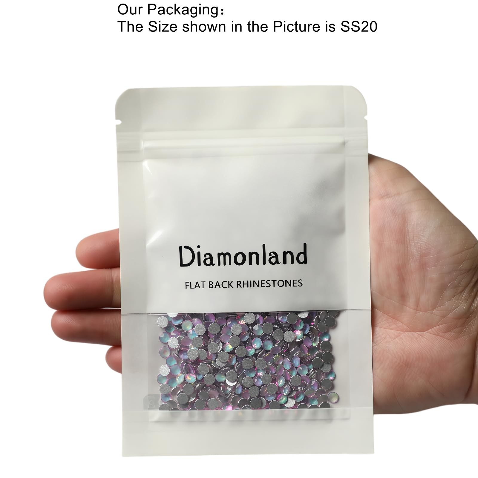 Diamonland Flatback Glass Crystal Rhinestones Rounds Gems for Bedazzling Nail…