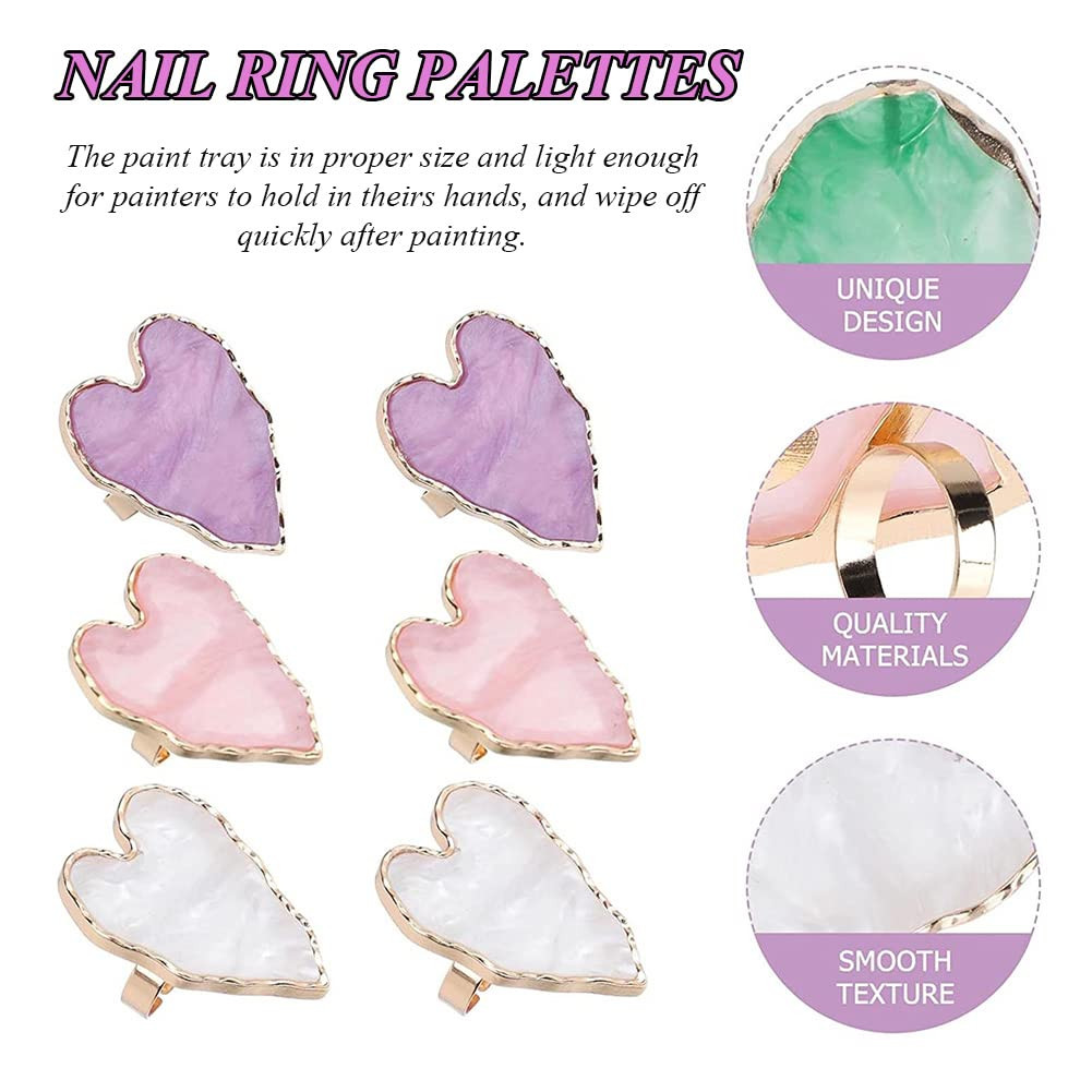 Adjustable Mini Nail Ring Tray, Resin Nail Art Gel Makeup Plate Palette, Ring Ge